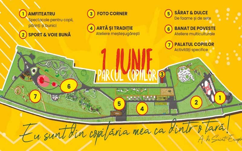 Programul evenimentelor 1 iunie organizate în Parcul Copiilor din Timișoara