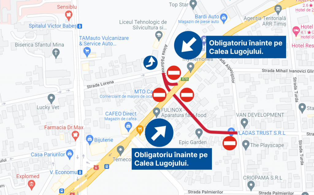 Restricții de circulație pe Calea Lugojului și pe alte străzi din zonă.