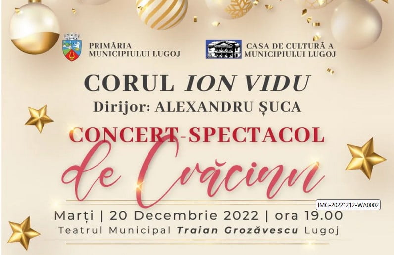 Concert-spectacol de Crăciun organizat de Casa de Cultură a Municipiului Lugoj